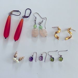 Lot of six pairs of earrings